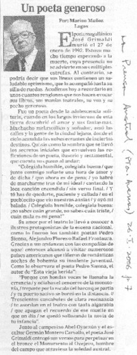 Un poeta generoso