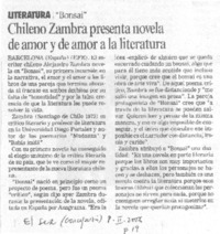Chileno Zambra presenta novela de amor a la literatura
