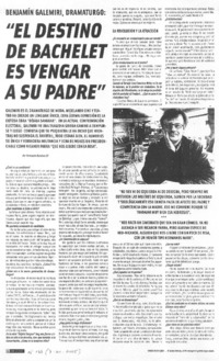 El destino de Bachelet es vengar a su padre" [entrevista]