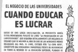 Cuando educar es lucrar