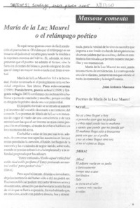 María de la Luz Maurel o el relámpago poético.