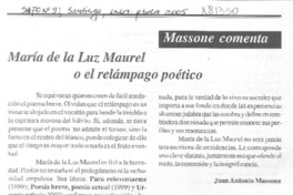 María de la Luz Maurel o el relámpago poético.