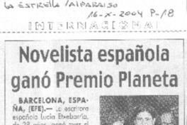 Novelista española ganó Premio Planeta