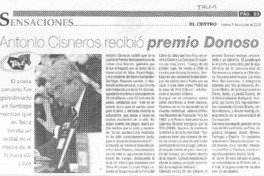 Antonio Cisneros recibió Premio Donoso