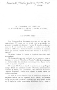 La "Filosofía del Derecho" de Agustín Squella en la cultura jurídica chilena.