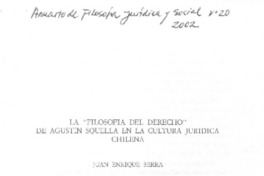 La "Filosofía del Derecho" de Agustín Squella en la cultura jurídica chilena.