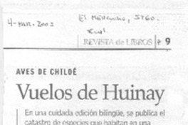 Aves de Chiloé. Vuelos de Huinay