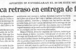 Escritor critica retraso en entrega de fondos culturales