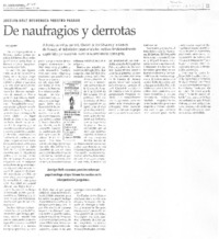 De naufragios y derrotas