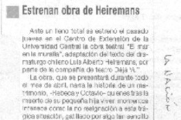 Estrenan obra de Heiremans.