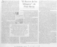 "El Rector de los milagros" de Pilar Hevia.