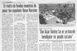 "Don Oscar Ramírez fue un permanente investigador del pasado curicano".