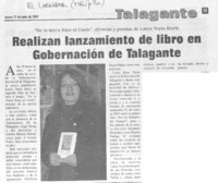 Realizan lanzamiento de libro en Gobernación de Talagante.