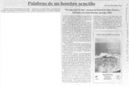 Palabras de un hombre sencillo