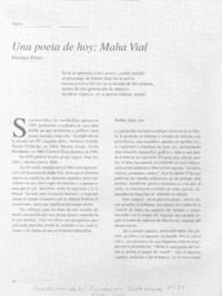 Una poeta de hoy : Maha Vial