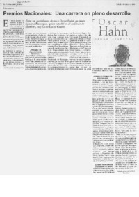 Premios Nacionales: una carrera en plena desarrollo.