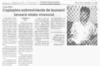 Copiapino sobreviviente de tsunami lanzará relato vivencial