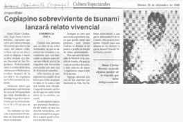 Copiapino sobreviviente de tsunami lanzará relato vivencial