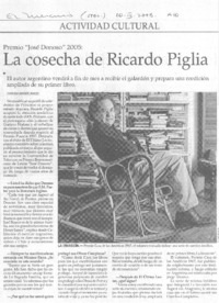 La cosecha de Ricardo Piglia [entrevista]
