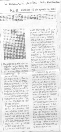 Residencia de la embajada Argentina en Chile.