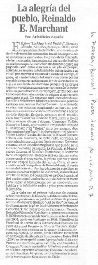 La alegría del pueblo, Reinaldo E. Marchant