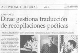Dirac gestiona traducción de recopilaciones poéticas