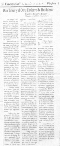 Don Tobar y el otro entierro de Huidobro.