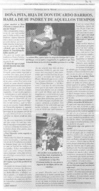 Doña Pita, hija de don Eduardo Barrios. (entrevistas)