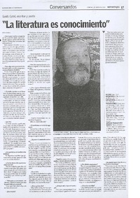 "La literatura es conocimiento"