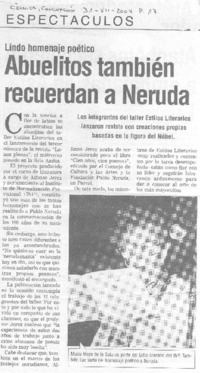 Abuelitos también recuerdan a Neruda.