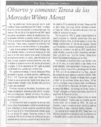 Observo y comento: Teresa de las Mercedes Wilms Montt.