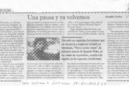 Una pausa y ya volvemos.