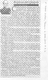 Regreso del Quijote.