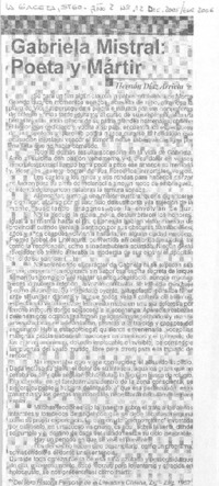 Gabriela Mistral: Poeta y mártir
