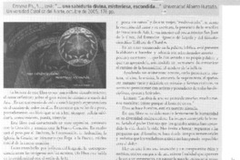 Donoso Ph., S.J., José "...una sabiduría divina, misteriosa, escondida"