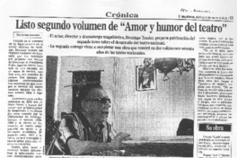 Listo segundo volumen de "Amor y humor del teatro"