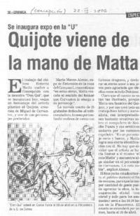 Quijtoe viene de la mano de Matta