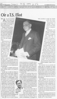 Oír a T. S. Eliot