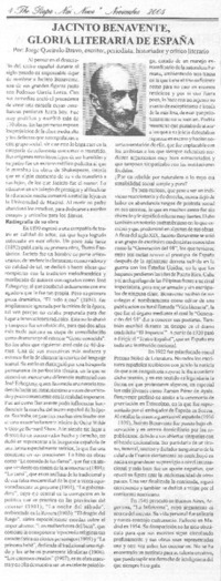 Jacinto Benavente, gloria literaria de España