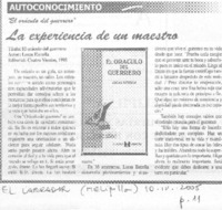 La experiencia de un maestro