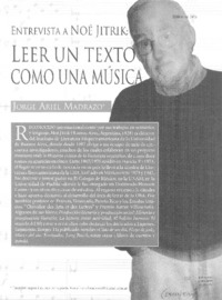 Leer un texto como una música [entrevista]