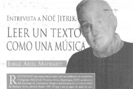 Leer un texto como una música [entrevista]