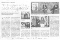 "En literatura no hay nada obligatorio"
