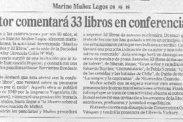 Escritor comentará 33 libros en conferencia