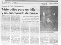 Triste adiós para un hijo y un enamorado de Curicó