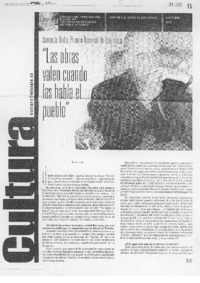 Armando Uribe, Premio Nacional de Literatura "Las obras valen cuando las habla el pueblo" (entrevistas)