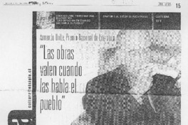 Armando Uribe, Premio Nacional de Literatura "Las obras valen cuando las habla el pueblo" (entrevistas)