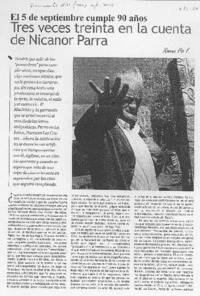 Tres veces treinta en la cuenta de Nicanor Parra