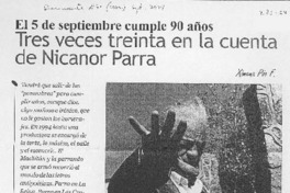 Tres veces treinta en la cuenta de Nicanor Parra