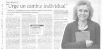 "Urge un cambio individual"